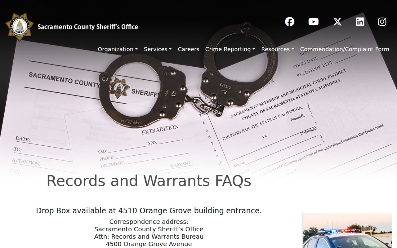 Sacramento Sheriff records and warrants information