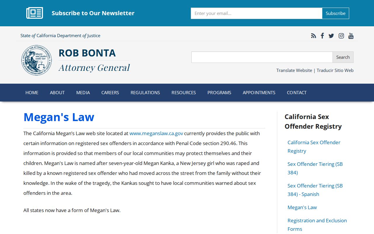 Sacramento County sex offender registry DOJ explanation