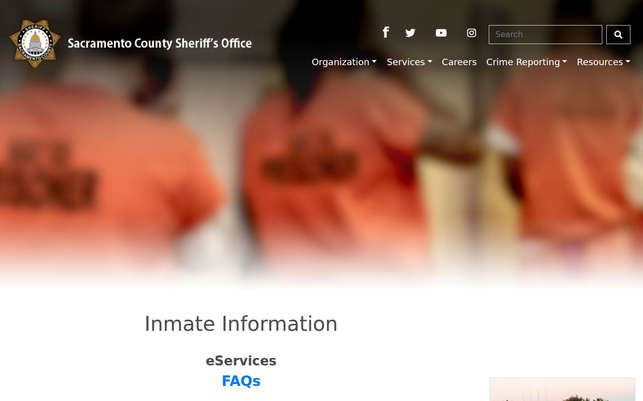 Sacramento County arrest record inmate search FAQ